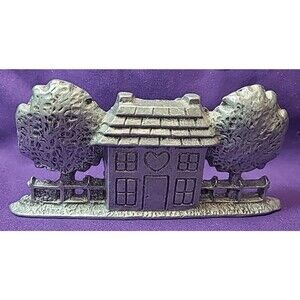 Carson Pewter 6 Inch Reversible Country "Home In The Woods" Taper Candle Holder